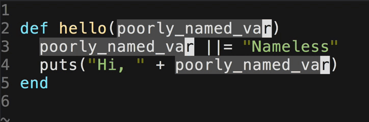 Vim Multiple Cursors selecting three occurrences of the same variable